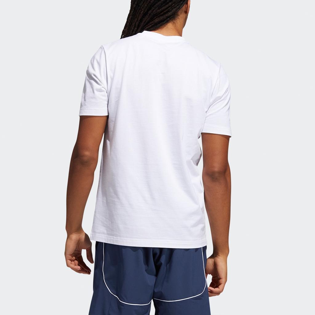 Adidas T Shirts Men's White Crew Neck Moderate Straight Fit H43986