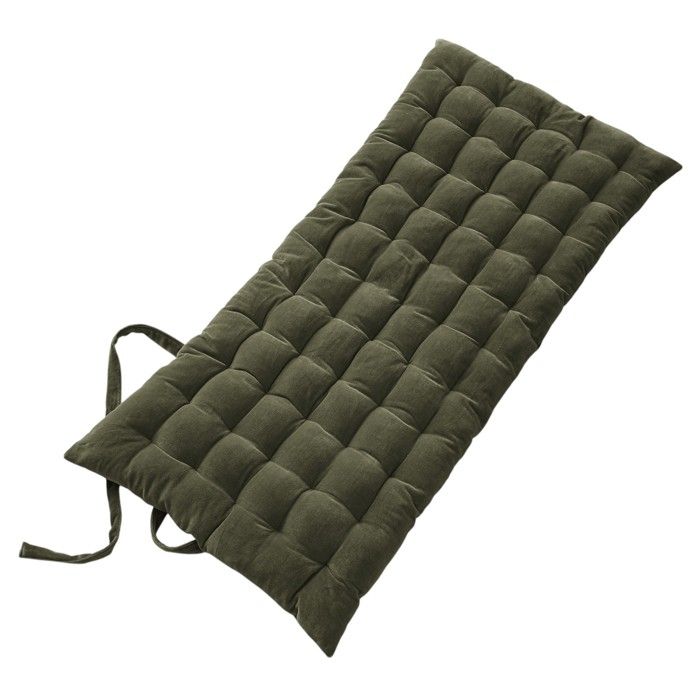 Matelas De Sol - CÉSAR - 60 X 120 Cm - Velours De Coton - Vert Foncé - Confort Optimal