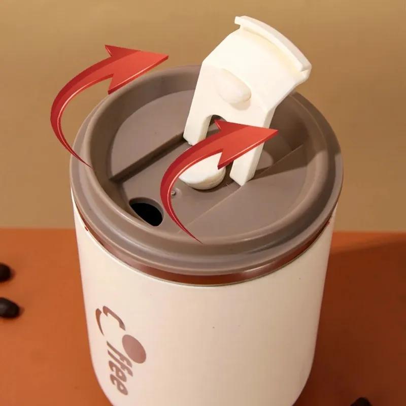 Stainless Steel Coffee Cup Thermal Mug Garrafa Termica Cafe Copo Termico Caneca Non-slip Travel Car Insulated Bottle