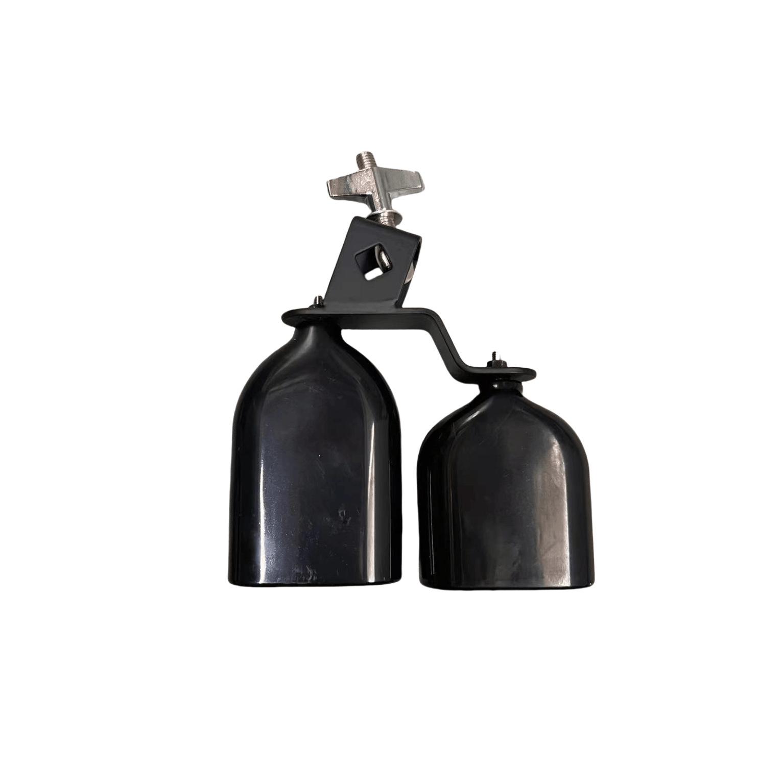 

Double-Head Plastic Cowbell: Drum Rack, Woodblock, Clapper, Single Color, Alto Tenor Bass Sound Effects чорний