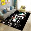 Alfombra grande con notas musicales hermosas en 3D, alfombra para sala de estar, dormitorio, sofá, decoración de cocina, alfombra antideslizante para juegos de niños
