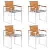 Exclusive House - Garden Chairs Set of 4 with Cushions Solid Acacia Wood