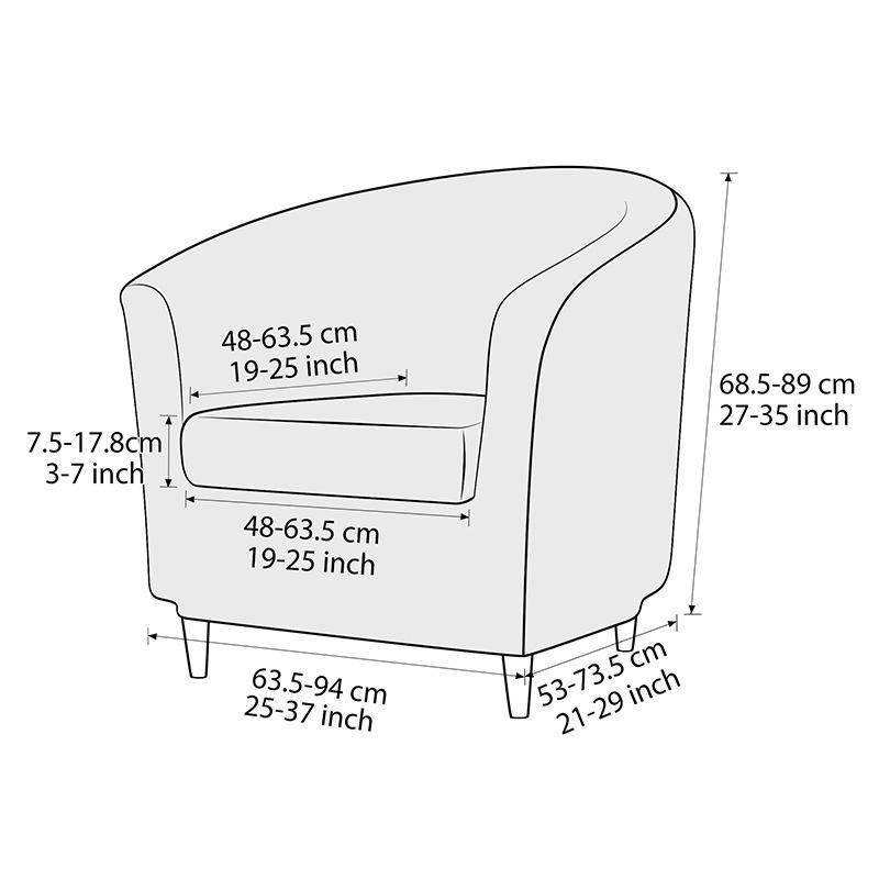 Dělená sametová klubová vana křesla Potahy na židle Stretch Jednobarevná pohovka Potah na pohovku Potah na pohovku pro barový pult s potahem na sedadlo