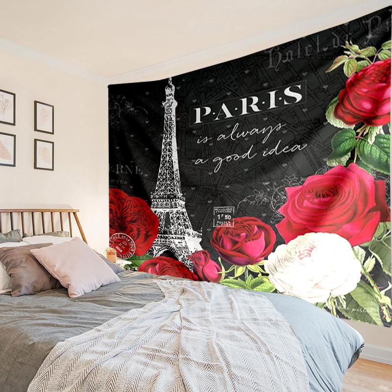 Parisian Eiffel Tower Romance Tapestry Room Decoration Wall Hanging for Living Room Bedroom, dormitory, Birthday and Christmas gifts