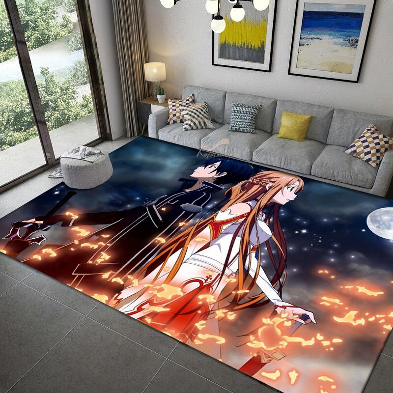 Sword Art Online anime Dywan wielorozmiarowy Dywan do salonu sypialni pokoju dziecięcego Dekoracja domu Dywanik podłogowy Mata antypoślizgowa Mata pod kanapę
