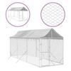 VidaXL Chenil d'extérieur pour chiens avec toit argenté 2x6x2,5 m 3190483