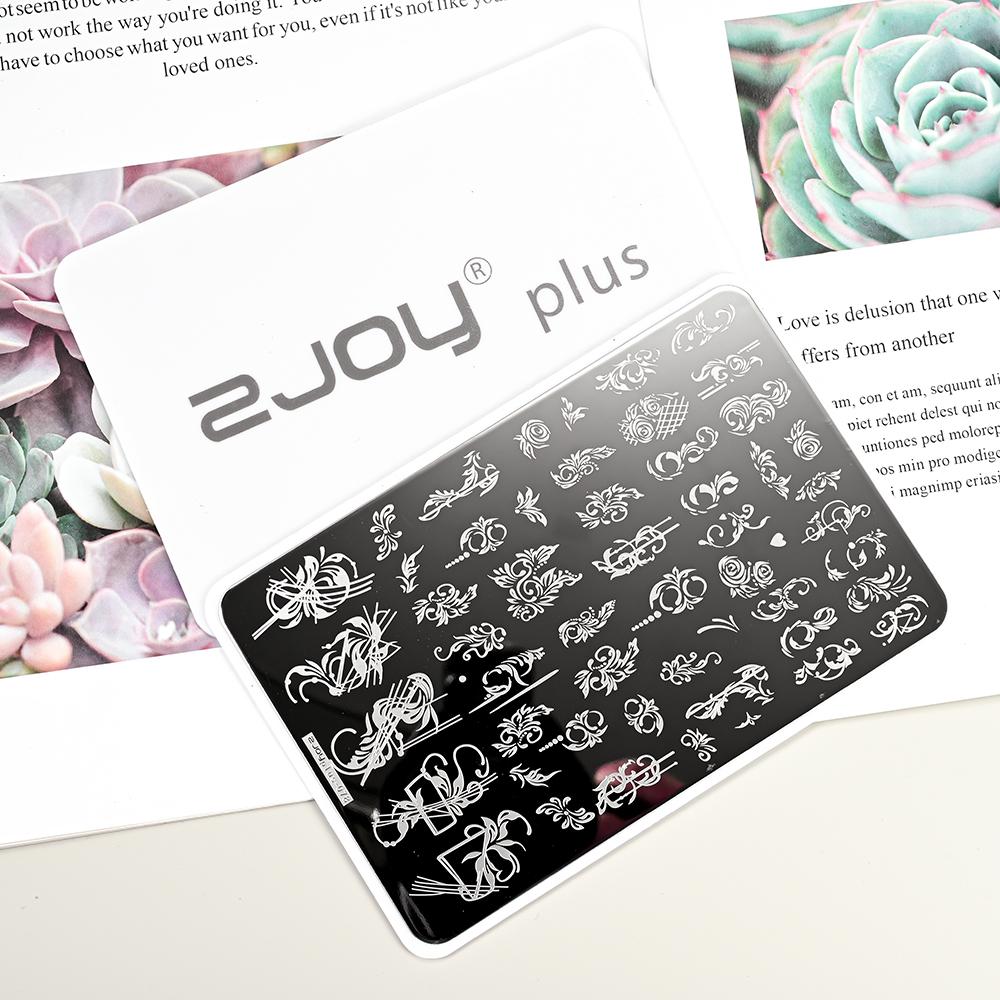 Destičky na ražení nehtů Zimní linky svetru s pruhovaným vzorem Šablony na nehty DIY geometrický kostkovaný design nehtová deska Obrázek Decoratio