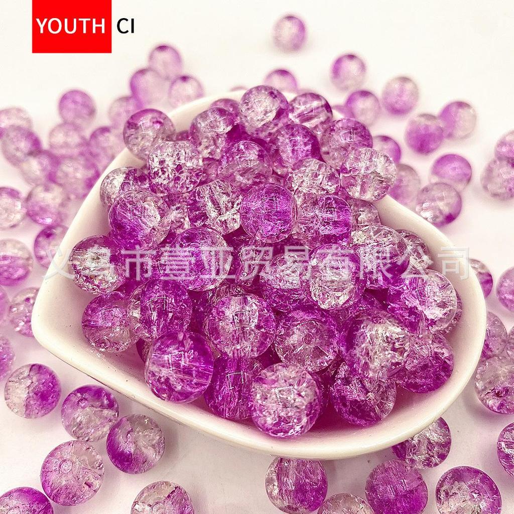 Koraliki z kryształowego szkła z glazurą crackle ice do samodzielnego tworzenia bransoletek i projektów przekładek