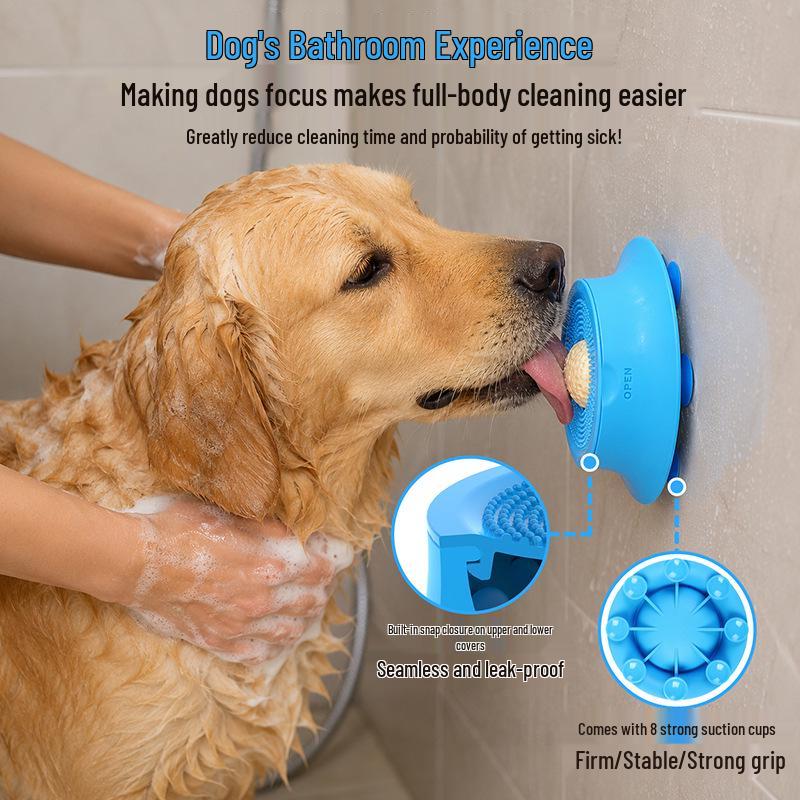 Silicone Slow Feeder Bowl with Suction and Ball, Non-Slip Licking Mat for Cats and Dogs