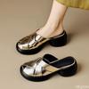 2025 Women Hollow Out Soft-soled Summer New Simple Comfortable Sandals  Fashion Versatile Thick Soled Wearing Outside Slippers