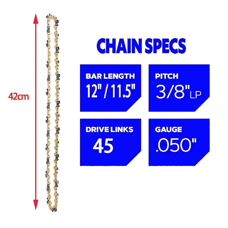 

10/12/14/16 дюймов металлическая цепь бензопилы 3/8 LP 40/45/50/52/55/56/59 приводные звенья 0.050 калибр для электрических цепных пил аксессуары