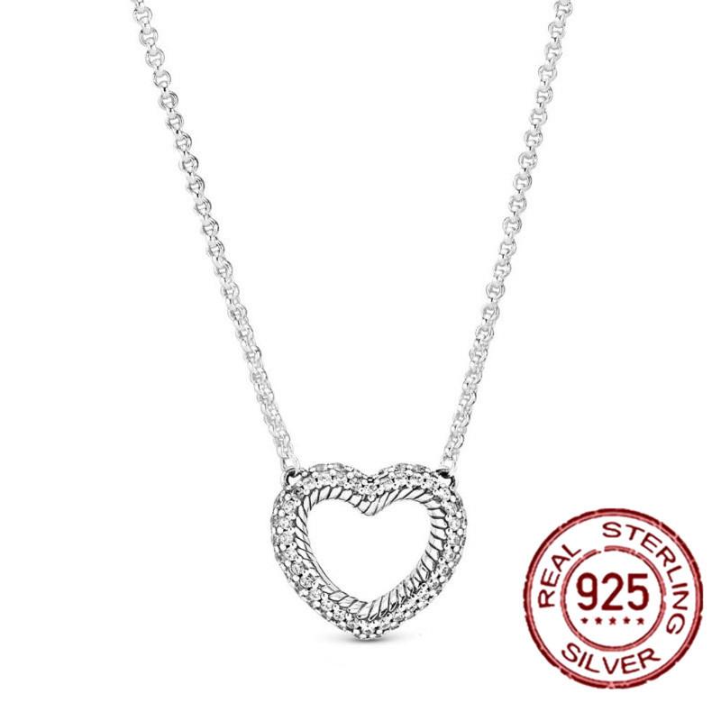 100 copper new Pink Swirl Wishbone Heart Collier Necklaces Ideal For Women Brand Authentic Band Necklaces Jewellery Gift