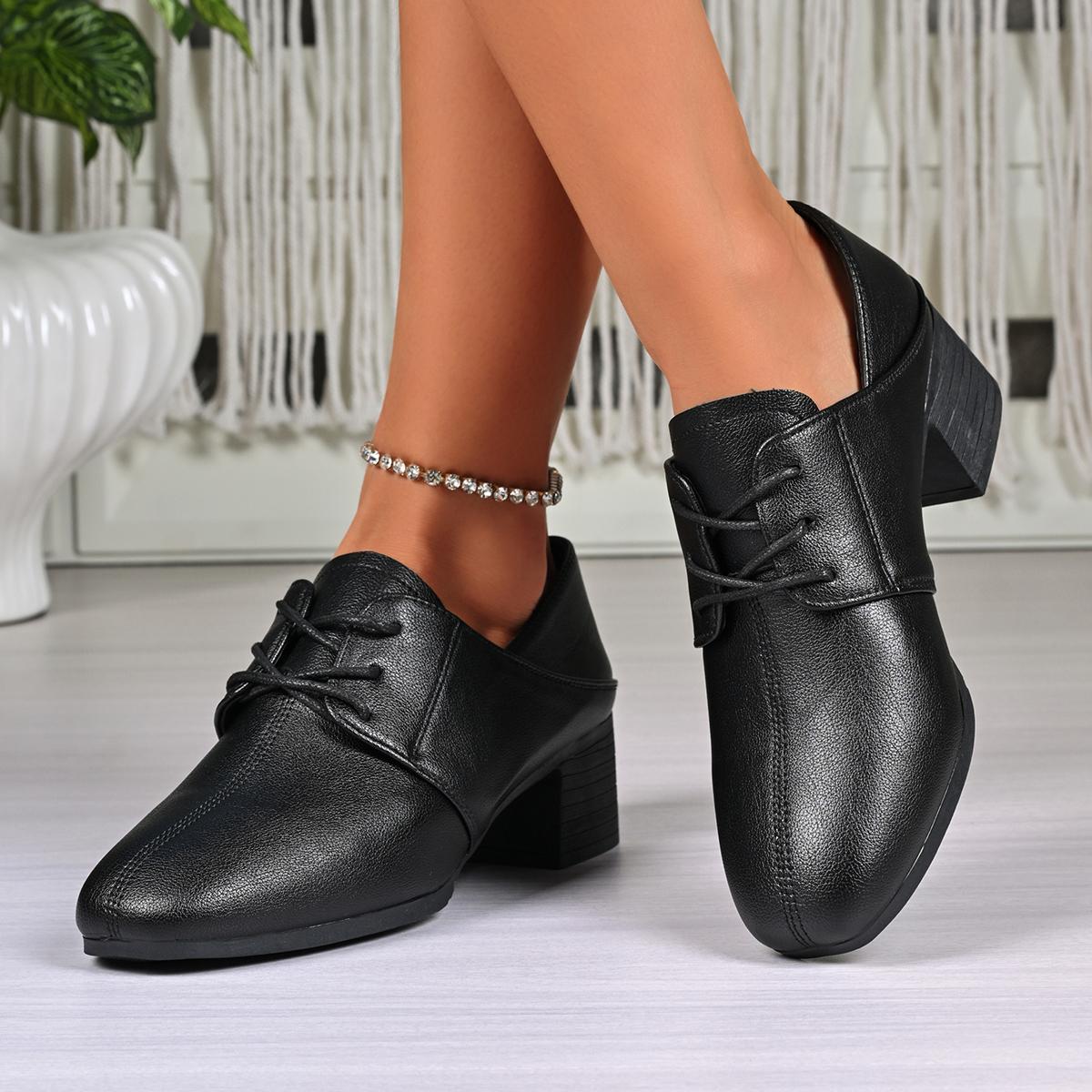 

Fashionable And Comfortable Banquet High Heels Work Shoes Spring And Autumn New Round Head Square Heel Casual Women S Shoes 35