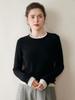 Women's Contrast Color Fake Two-Piece Cashmere Knit Sweater - Loose Fit, Round Neck, Autumn Winter Top