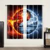 2pc, Curtains Yin and Yang Polyester,Without Electricity Festive Holiday Suitable for Holiday Parties, Home Decor