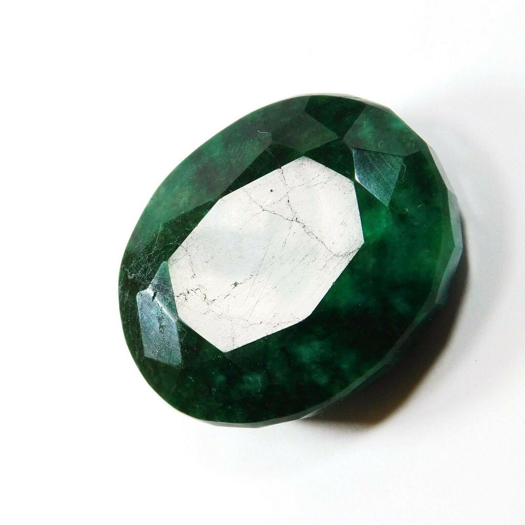 200 Carat Natural Oval Cut CERTIFIED Loose Gemstone Green Colombian Emerald A-676
