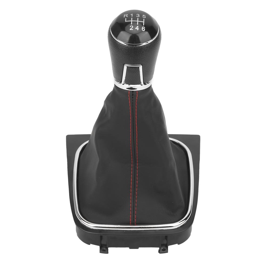 PU Leather Gear Shift Knob with Dustproof Cover Boot 6 Vitesses