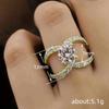 Trendy and Creative Cool Zircon Ring for European  American Engagement, Fashionable Temperament  Personalized Accessories