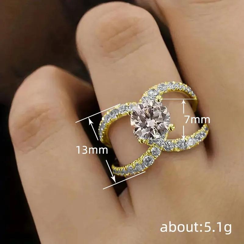 Trendy and Creative Cool Zircon Ring for European  American Engagement, Fashionable Temperament  Personalized Accessories