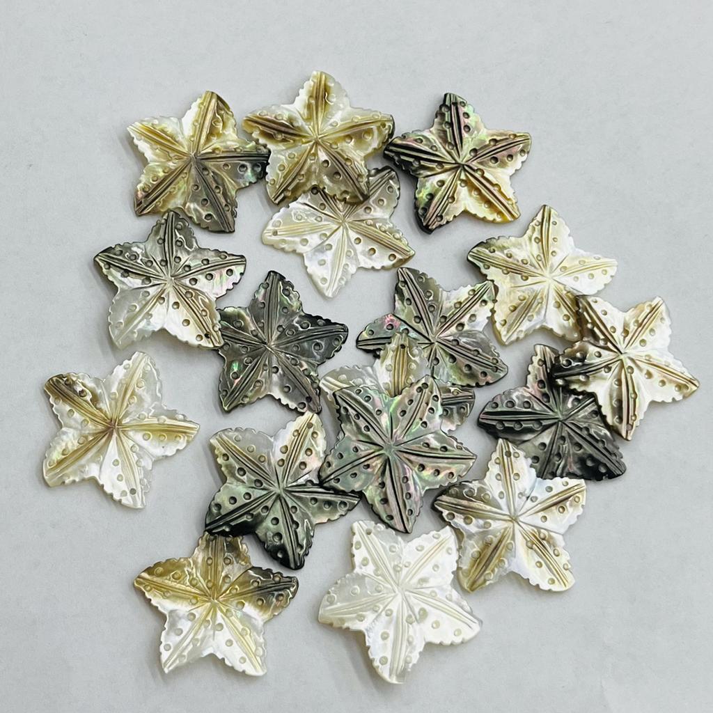 1Pc, Natural Shell Pendants, Handcrafted Star Charms In Marine Style, 32×32mm, for DIY Necklace Accessories, Jewellery Making, Crafts for Men Women