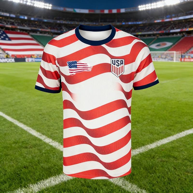 USA Football Jersey  2026 Sports Athletics Apparel Crew Neck Breathable Quick Dry Short Sleeve Sports Jersey