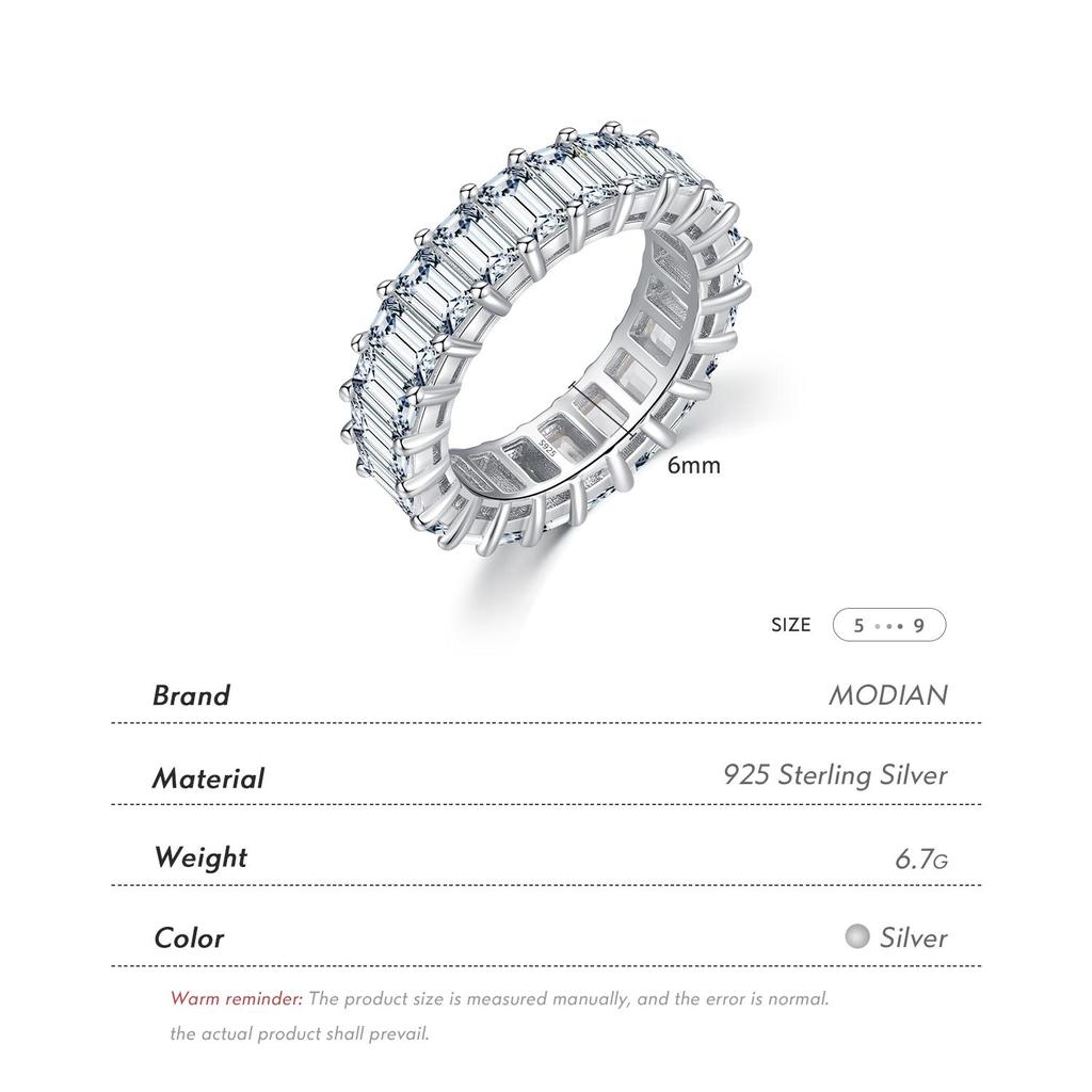 MODIAN Solide 925 Sterling Silber Exquisite Luxus Smaragd Cut High Grade Zirkonia Ring Für Frauen Hochzeit Verlobung Edlen Schmuck