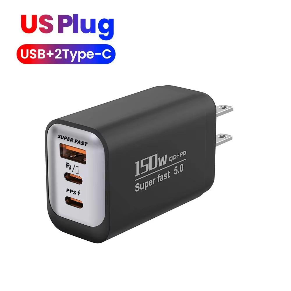 USB A+C Phone Charger Adapter Multi Ports Quick Charge Adapter for Huawei/Xiaomi/Samsung