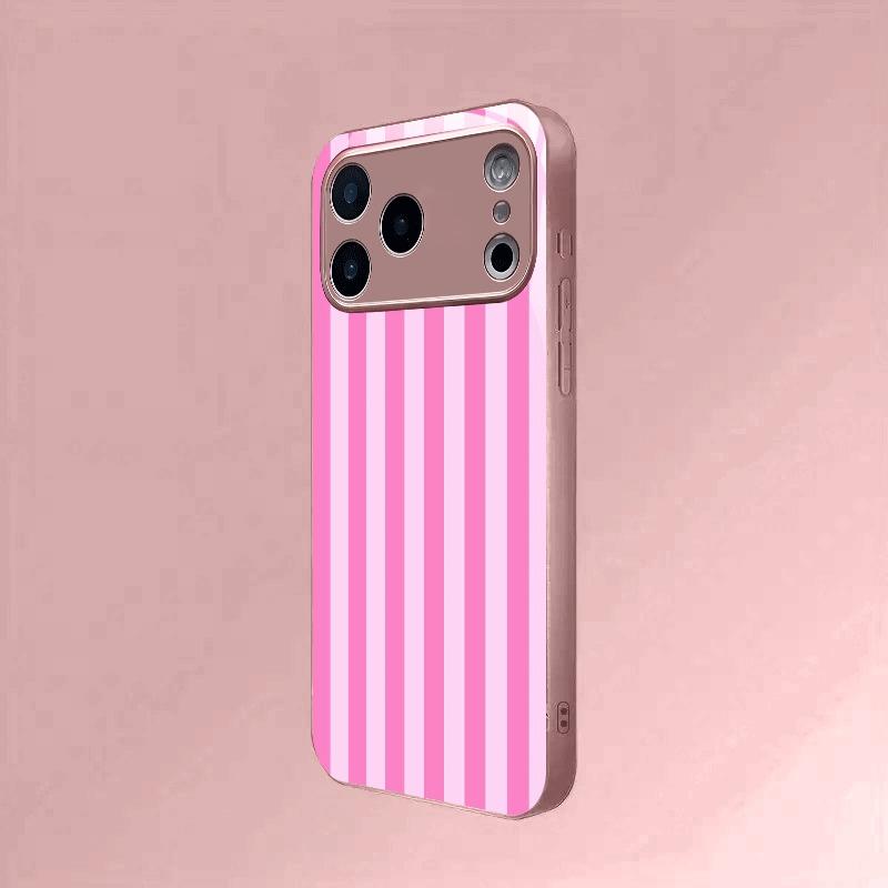 Minimalistický svislý pruhovaný vzor Kovový skleněný kryt na telefon Pro iPhone 17 16 15 14 13 12 11 Pro Max 15 14 Plus 17Air 16E