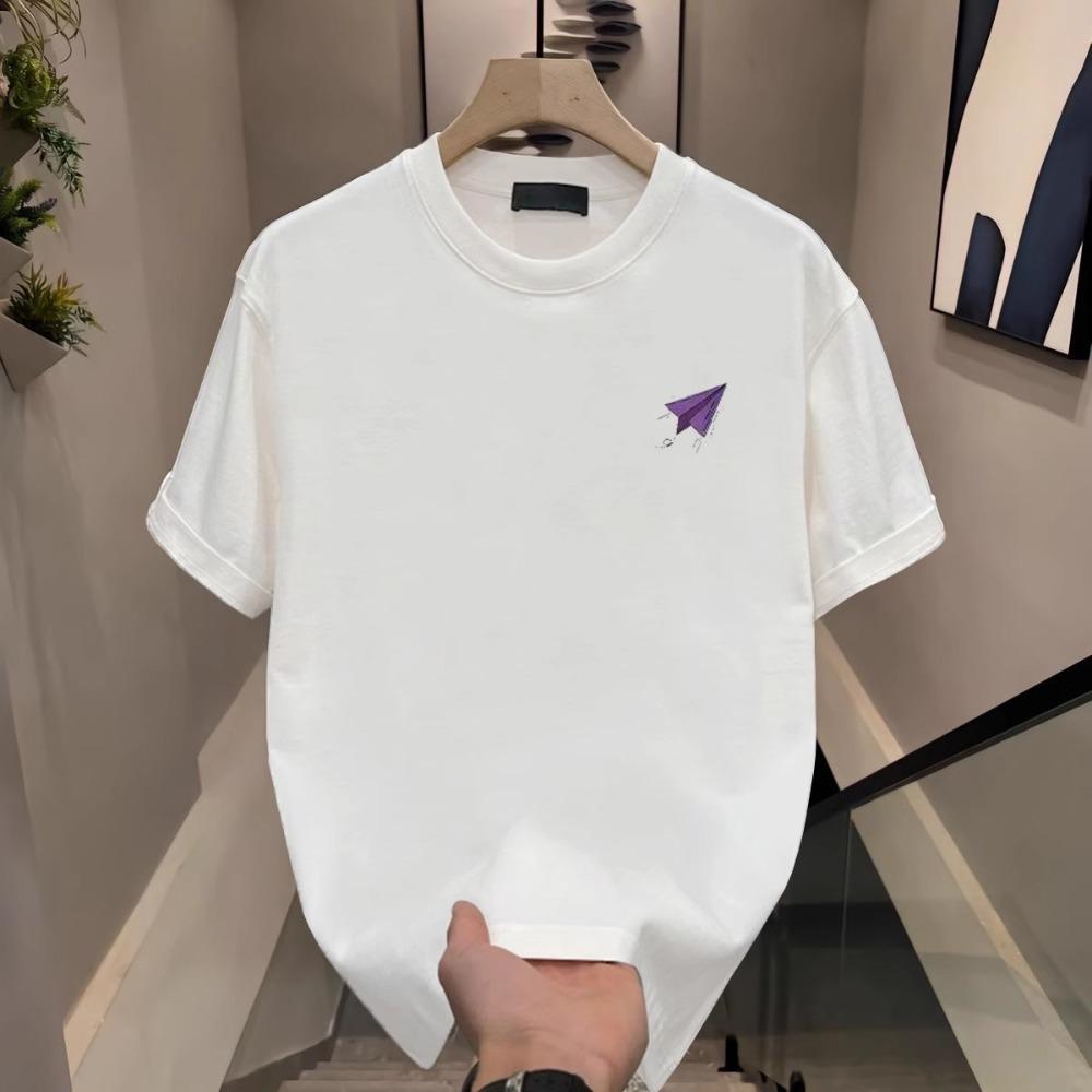 

Women s Paper Airplane Simple Cotton Sports Comfortable Round Neck Short Sleeve T-shirt 3XL чёрный