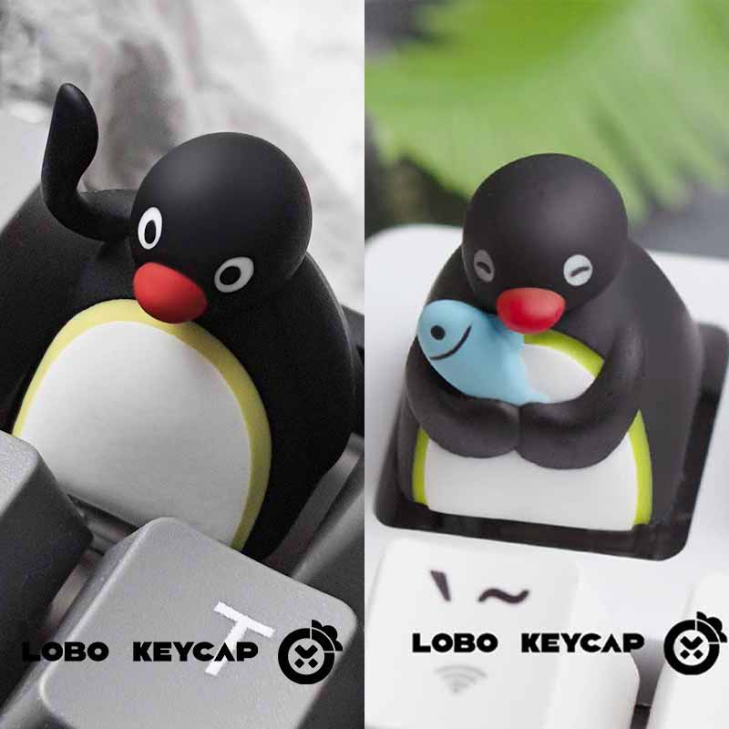 Fun Pingu Series Multiple Expressions Cute Penguin Style Mechanical Keyboard Replace Keycap Resin Material Esc Periphery Gifts