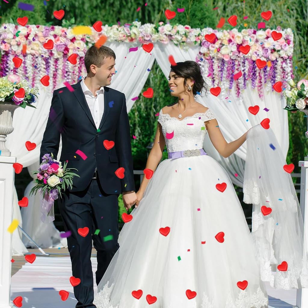 JUNEBRUSHS 300 Pcs Valentines Day Heart Confetti Red Heart Shaped Sponge Petal Valentines Confetti for Valentines Day Vase Filler Photo Props Crafts