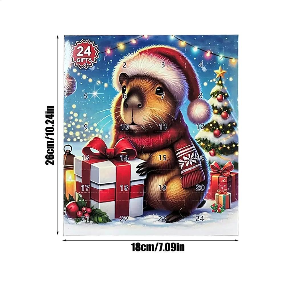 Capybara Figure Christmas Countdown Calendar Advent Toy for Kids Adorable Home Decoration Lovable Christmas Ornaments
