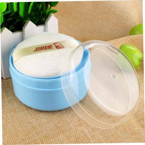 MOLUCKFU 2er-Pack Leere Körperpuderquasten-Dose mit Pudersieb und Verstellbarem Puderstreuer, Perfekt für Zuhause oder Reisen, Inklusive einer niedlichen Schwammpuderquaste