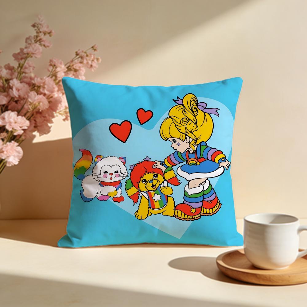 Fashion RRainbow Briteied Cushion Cover Stylish Washable Pillow Cover Ideal for Couch Bedroom Car Decoration