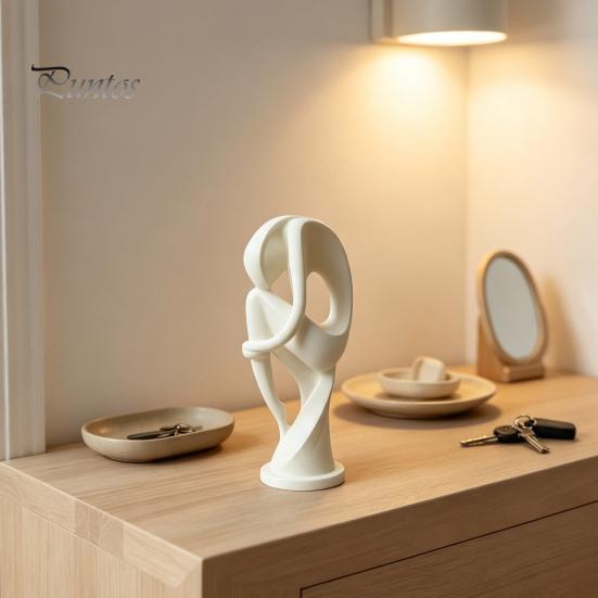 Creative Room Decorations 3D Printed Abstract Thinker Sculpture, Modern Minimalist Human Figure Statue, Handcrafted Artistic Statues Art Home