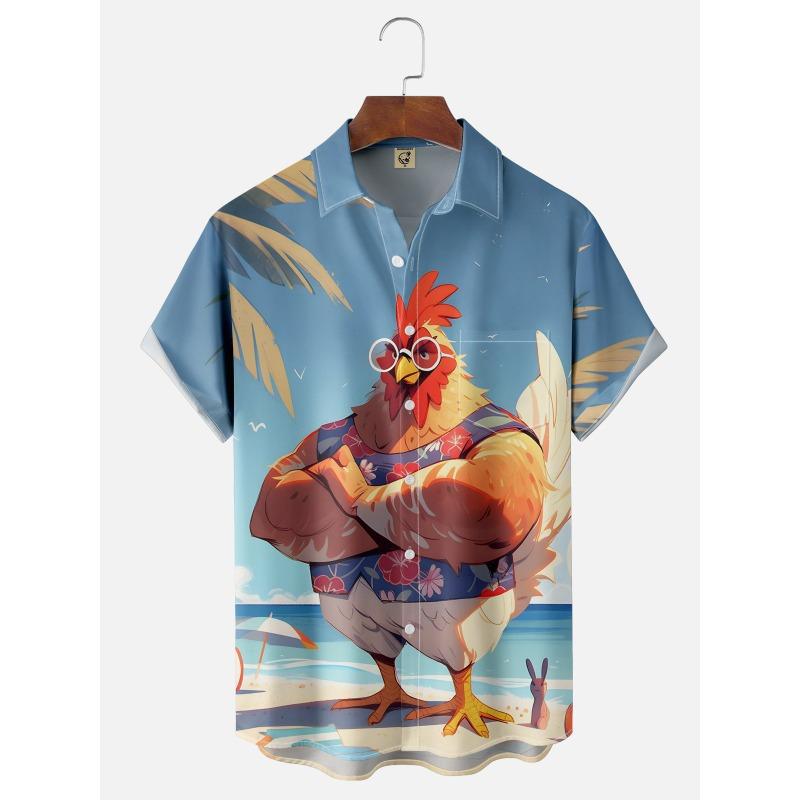 Abstract Cartoon Animal Men's Shirt 3D Print Quick Dry Short-sleeved Tops Summer Casual Men's Clothes Street Fashion Shirts