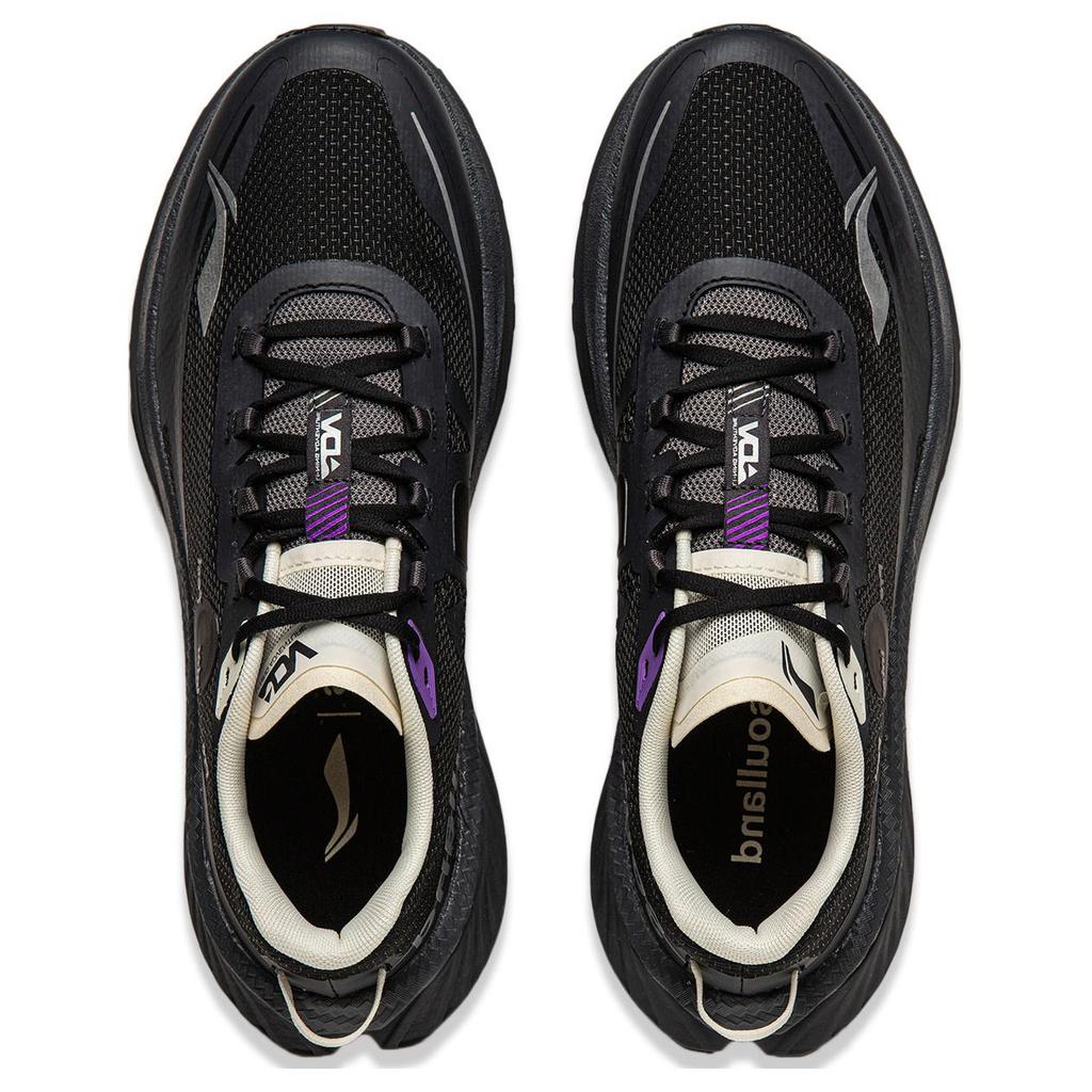 New SOULLAND x LiNing Dilu Cushioning Slip Resistant Abrasion Resistant Rebound Low Top Running Shoes Men's Black ARNU003-20