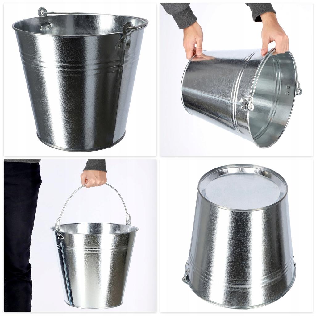 KADAX Bucket Garden Bucket Galvanized Metal 15 L