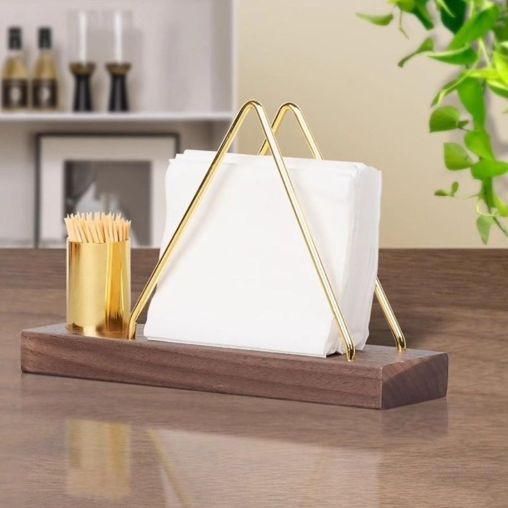 New Wood Tissue Holder Creative Design Elegant Toothpick Box Multifunction Desktop Organizer Dining Table