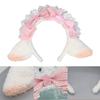 Lovely Headband Sheep Ear Shape Hairhoop with Pleated Lace for Cosplay Decors