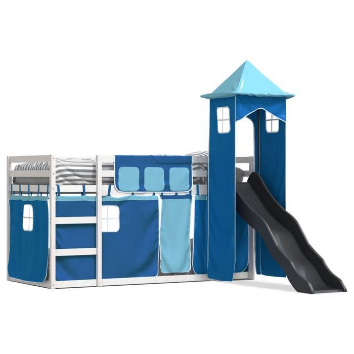 VidaXL Bunk Bed Without Mattress with Slide and Curtains 90x190 Cm 3284210