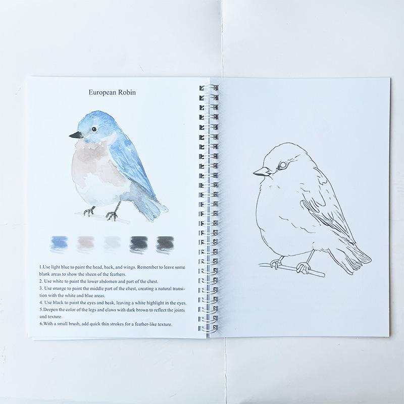 Beginner Watercolor Workbook Painting Kit – 12 Colors Paint Set With Brush Art Supplies For Adults & Teens