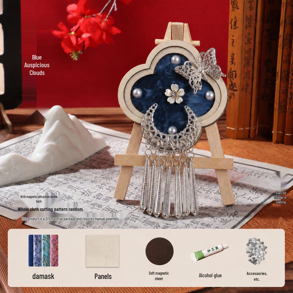 Sterling Silver Imitation Brocade Refrigerator Magnet DIY Kit for Dragon Boat Festival Parent-Child Handmade Activity & Cultural Team Building.