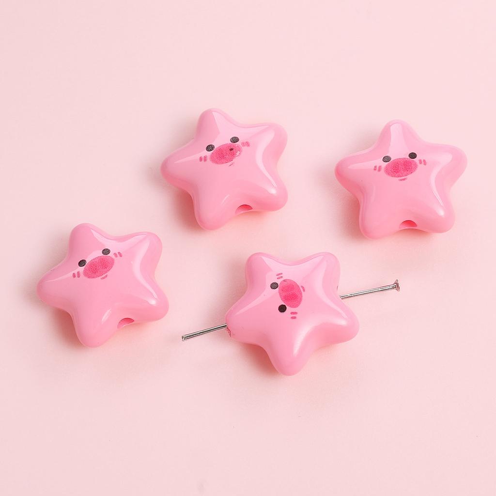 Handmade Bracelet Beads Acrylic Printed Beads Cartoon Beads Handmade Diy Bracelet Loose Beads Bracelet Pendant Graffiti Beads Jewelry Accessories