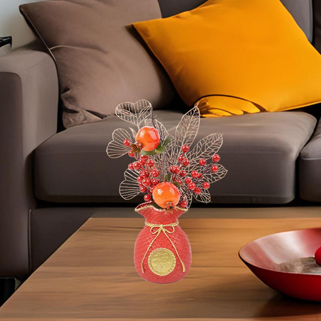 Chinesische Jahresdekoration Künstlicher Strauß Segensgeschenk Frühlingsfestdeko für Wohnzimmer