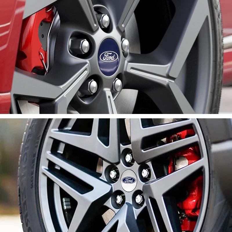 Car Sticker Ford 4pcs 56mm 60mm Ford Logo 3D Car Emblem Wheel Center Hub Cap Auto Rim Refit Dust-proof Badge Covers Sticker Styl