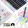 Pack of 12Pcs Assorted Colors Colorful Outline Pens Glitter Pens Set Kids Double Line Outline Pens for Arts and Crafts