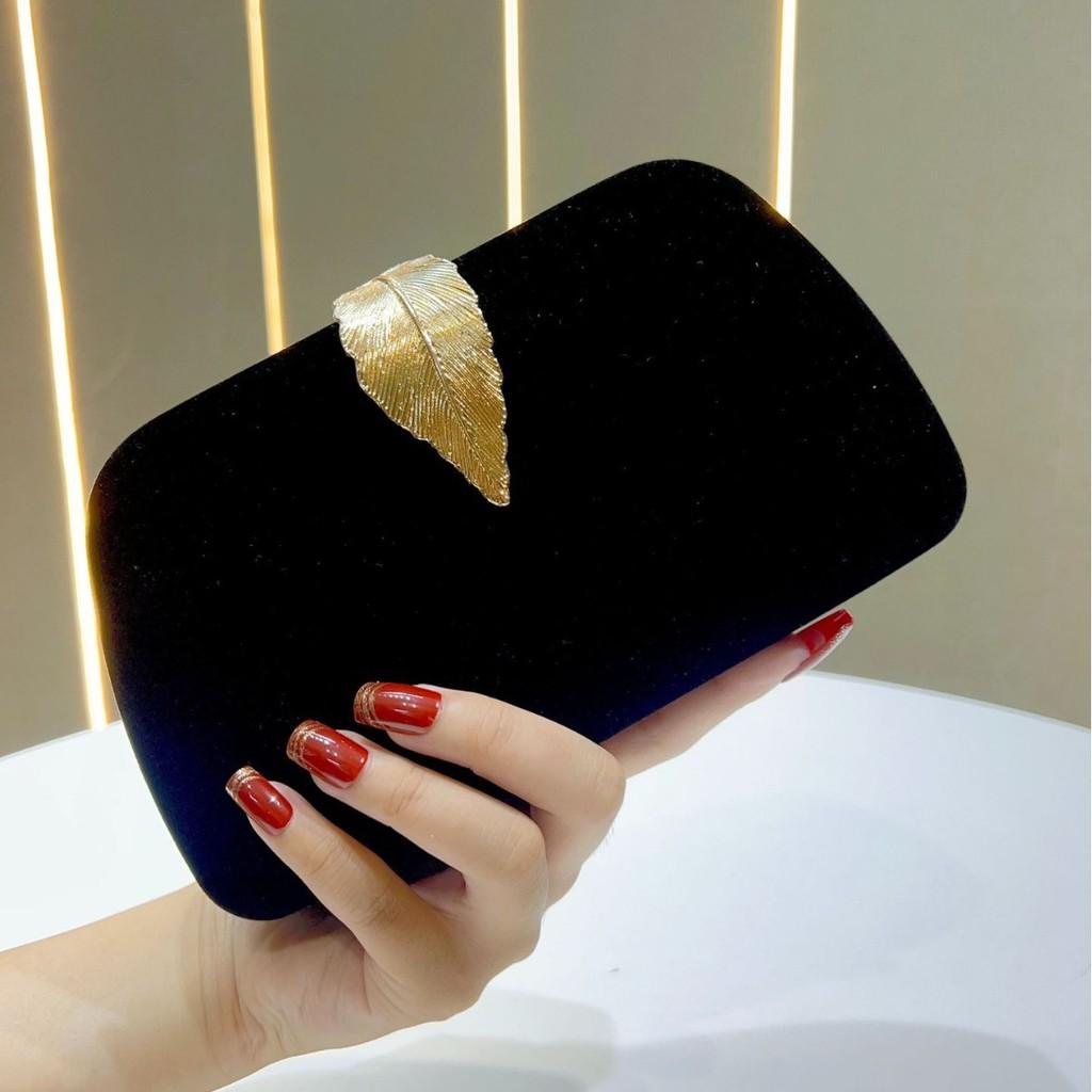 Samt Abend-Clutch mit Schlossverschluss für formelle Anlässe und Party-Garderobe