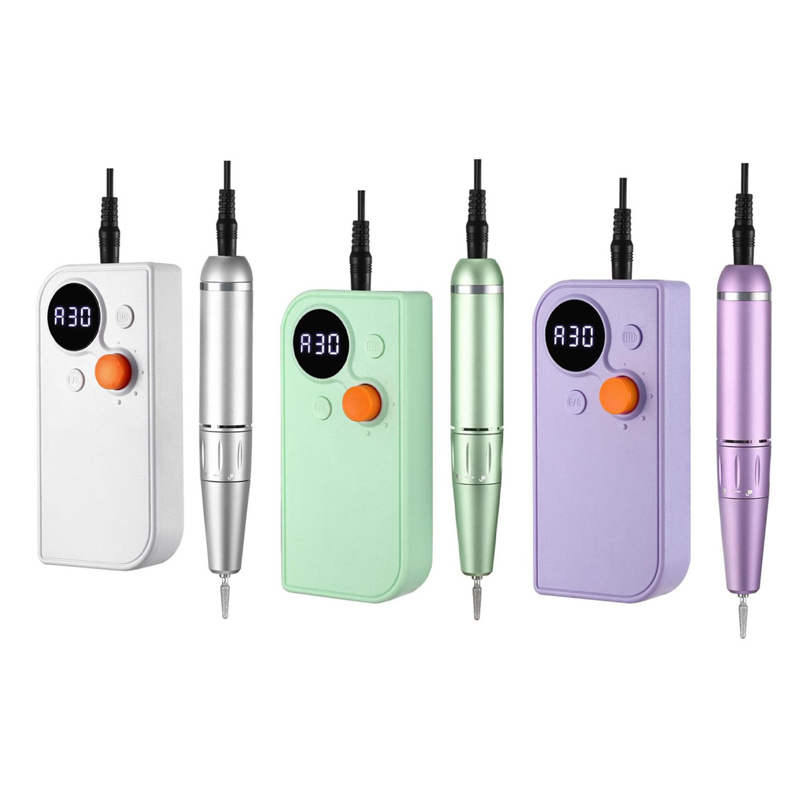 

UV101 Фрезер для ногтей Светодиодный экран 0‑30000 об/мин Электрический станок для шлифовки ногтей Светодиодный дисплей Салон Маникюр Оборудование для дизайна ногтей