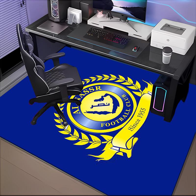 Nassr Football Club Crest Printed Office Carpet Chair Cushion  Entryway Rug, Rugs for Living Room, Bedroom Christmas gifts
